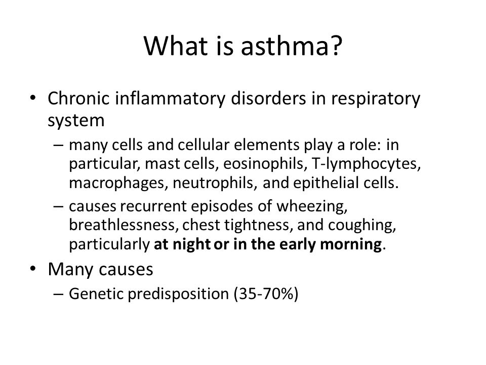 A description of asthma a respiratory system disorder